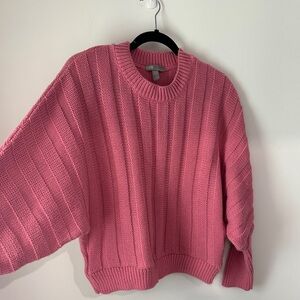 ASOS Pink Ribbed Crew Neck Sweater